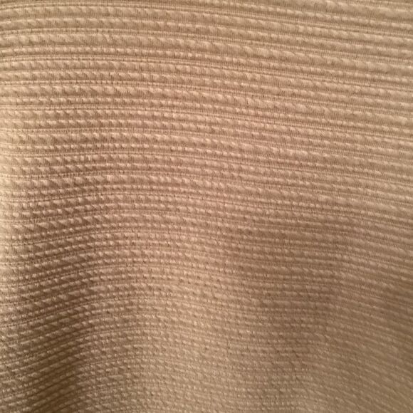 CUPIO SIZE LARGE TAN RIBBED SHORT PUFF SLEEVE LONG LINE TOP - Picture 6 of 8